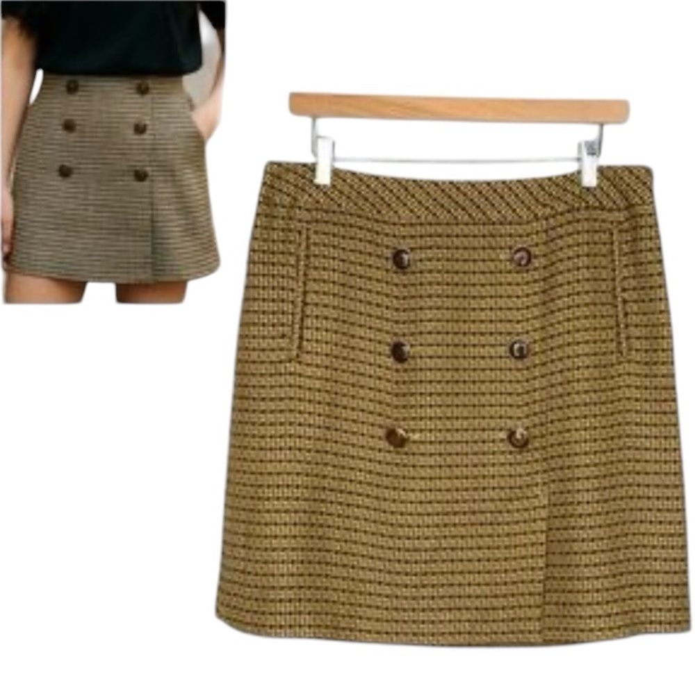 Vintage Ann Taylor Brown & Yellow Preppy Plaid
Mini Skirt Size 10
Academia